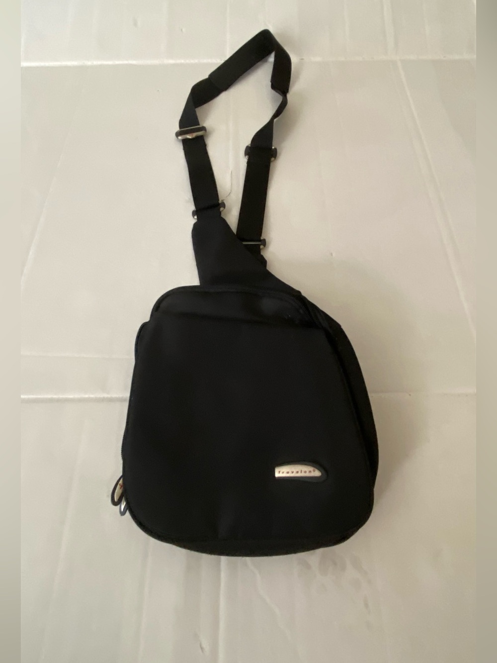 Travelon Black Sling Crossbody Bag Anti Theft Zip Pocket